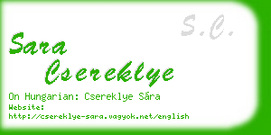 sara csereklye business card