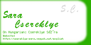 sara csereklye business card